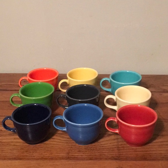 Fiesta Other - 9 FIESTA Coffee Cups Only NWOT No Saucers 1950's Kitchen Mugs Primary Colors